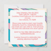 25カスタム年25誕生日の写真応援 招待状 (裏面)