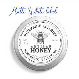 25カスタムMason Jar Honey Labels 2.25" with Bee シール