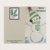 25クリスマスクリスマスカードのパック雪だるま (外部フラット)