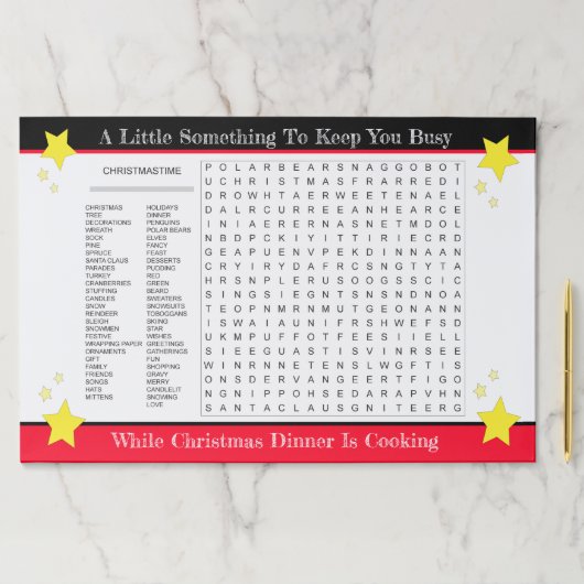 25クリスマスワードスタイル検索紙プレイスマット ペーパーパッド (インサイチュ)