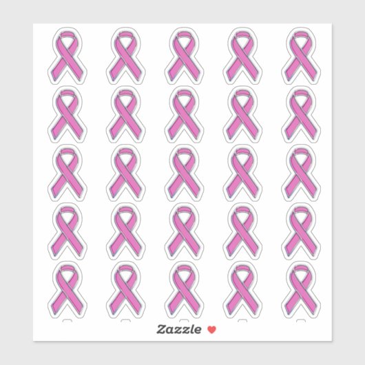 25クロームスタイルプリントピンクリボン認識度 シール (シート)