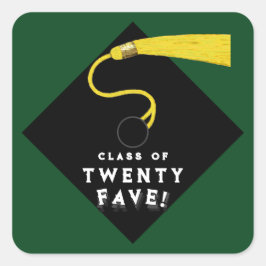 25グリーンの卒業クラス スクエアシール