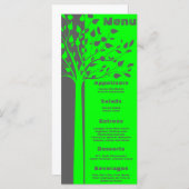 25グレー/ネオングリーンツリーのメ結婚ニューラベル メニュー (正面/裏面)