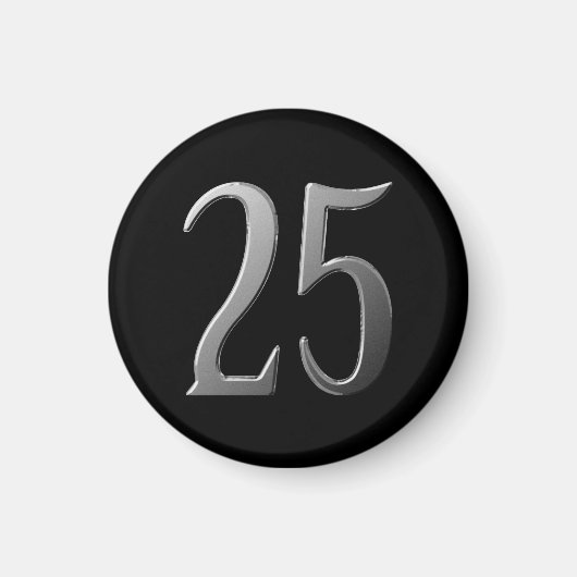 25シルバーエンボスオンブラック マグネット (正面)