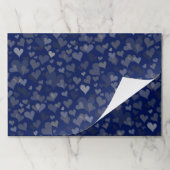 25シーツかわいいネイビーブルーハートパターンギフトラップ ペーパーパッド (折り畳み)