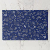 25シーツかわいいネイビーブルーハートパターンギフトラップ ペーパーパッド (正面)
