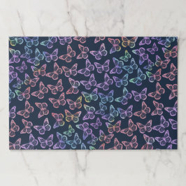 25シーツネイビーバタフライプリントビジネスギフトラップ ペーパーパッド