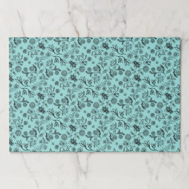 25シートハニービーツフローラパステルティール（緑がかった色）ラッピング ペーパーパッド