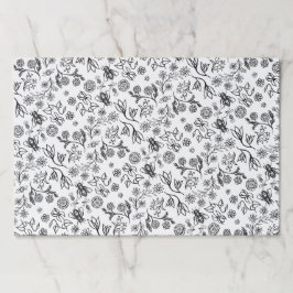 25シートハニービーツフローラブラック&ホワイトラッピング ペーパーパッド