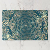 25シートマンダラアートボホ金ゴールドターコイズ包装 ペーパーパッド (正面)