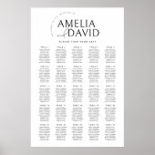 25テーブモダンルウェルカムシーティングチャート ポスター (正面)