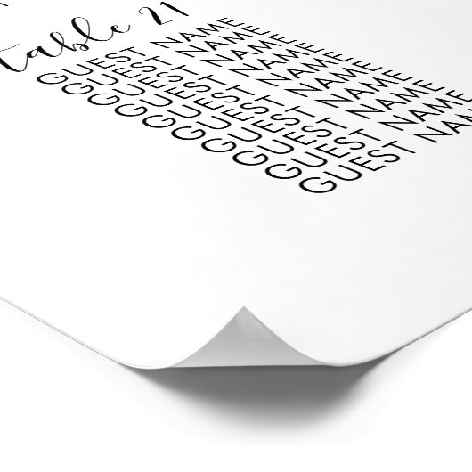 25テーブルようこそ結婚の250ゲストの座席表 ポスター (角)