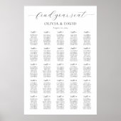 25テーブルシンプル席の座席表を見つける ポスター (正面)