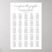 25テーブルシンプル私たちの人お気に入りの席チャート ポスター (正面)