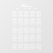 25テーブル座席表の透明な白いスクリプト ウィンドウサイン (シート)