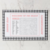 25デザイナービーチをテーマにした紙ランチョンマット ペーパーパッド (正面)