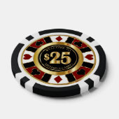 $25ドルカジノトランプのポーカーチップラスベガス – 赤/金ゴールド ポーカーチップ (シングル)