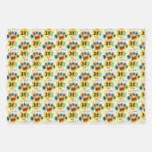 25ハッピーバースデータイポグラフィバルーン ラッピングペーパーシート (正面3)