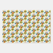 25ハッピーバースデータイポグラフィバルーン ラッピングペーパーシート (正面)