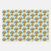 25ハッピーバースデータイポグラフィバルーン ラッピングペーパーシート (正面3)