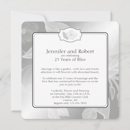 25バラ庭園の結婚式記念日招待状 招待状 (正面)