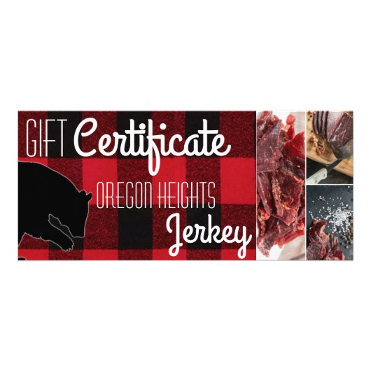 25パックビジネスギフト証明書赤バッファローベア ラックカード (正面)