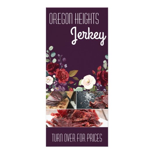 25パックビジネス価格リストプラムパープルバラ金ゴールド ラックカード (正面)