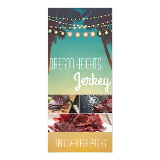 25パックビジネス価格表ビーチサンセットパームツリー ラックカード (正面)