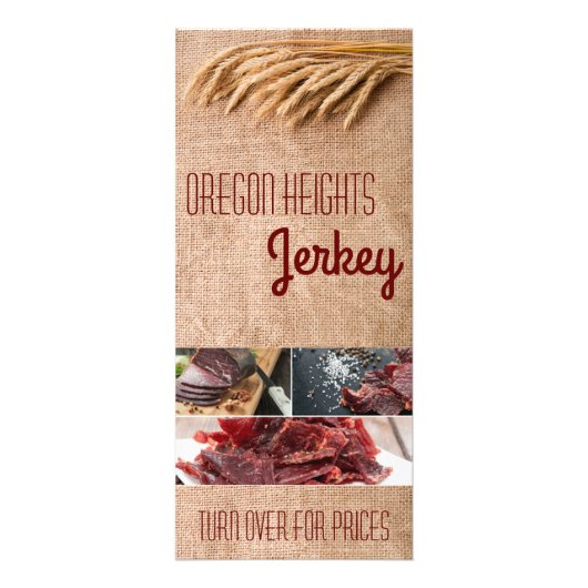 25パック 業務用 価格表 小麦が描かれた麻袋 ラックカード (正面)