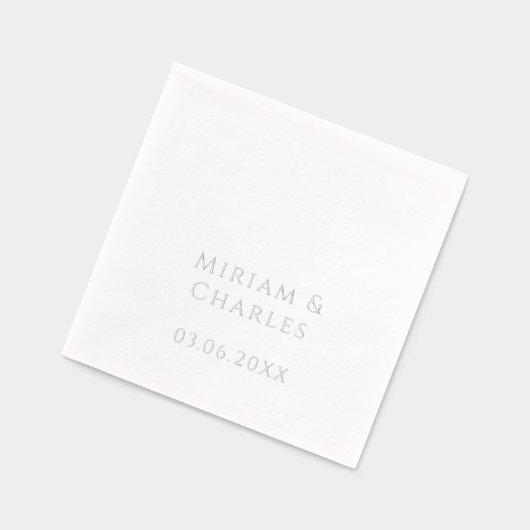 25パーソナライズされたエレガント周年記念シルバー実在 箔ナプキン (左)