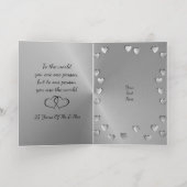 25パーソナライズされた周年記念フローラとシルバー 箔グリーティングカード (内側レイダウン)