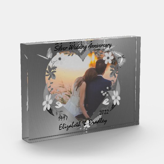 25パーソナライズされた周年記念写真ギフト フォトブロック (左)