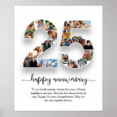 25パーソナライズされた周年記念写真コラージポスター ポスター (正面)