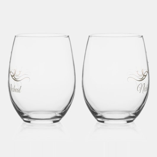 25パーソナライズされた周年記念品の贈りカスタム物 ステムなしワイングラス (左)