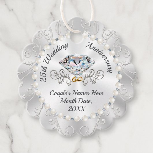 25パーソナライズされた周年記念結婚アイディア フェイバータグ (正面)