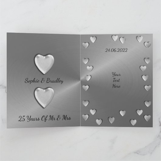 25パーソナライズされた周年記念結婚カード妻 カード (内部)