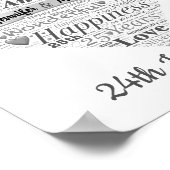 25パーソナライズされた周年記念結婚ワードアート ポスター (角)