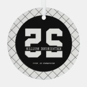 25パーソナライズされた誕生日モダン及びエレガント ガラスオーナメント (裏面)