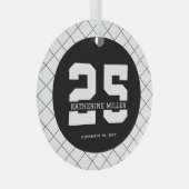 25パーソナライズされた誕生日モダン及びエレガント ガラスオーナメント (正面右)