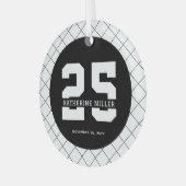 25パーソナライズされた誕生日モダン及びエレガント ガラスオーナメント (正面左)