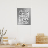 25パーソナライズされたSi,バー結婚ズ記念日 ポスター (キッチン)