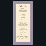 25パープルエレガントズのメ結婚ニューラベル メニュー<br><div class="desc">この25枚の豪華なメニューカードのセットは、任意の赤ちゃんシャワーや誕生日パーティーに完璧な追加である。お客様のテーブルやプレートに自分のメニューの選択肢と場所を入力する。これらは、ハイグロス、明るい白100lbカバー重量カードのストック上の9" x 4"サイズで印刷される。25枚来のメニュー・カードのセット。私たちはzazzle店でこのデザインに専念する全体の行を持っている*デザインコレクションのメニュータブの下に招待状(5x7)、戻りラベル、郵送ラベル、封筒用シール、郵便切手、カップケーキピック、ウォーターボトルラッパー、ハーシーの1.55 oz.大きなバーラッパー、ハーシーのミニチュアバッグラッパー、電子レンジのポップコーンアドバイスラッパー、書き込み可能座席表、グッズバッグトッパー、FLATサンキューカード(4x5)、HAPPEDサンキューカード(4x5)、メッセージカード、メニューカード、ミントマッチブック、棒つきキャンデーカバー、ブックマーク、ビンゴカードマーカー、ビンゴカードコールアウトシート、書き込み可能カード(4x5)、など</div>