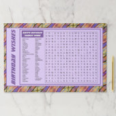 25パープル誕生日ランチョンマット ペーパーパッド (インサイチュ)