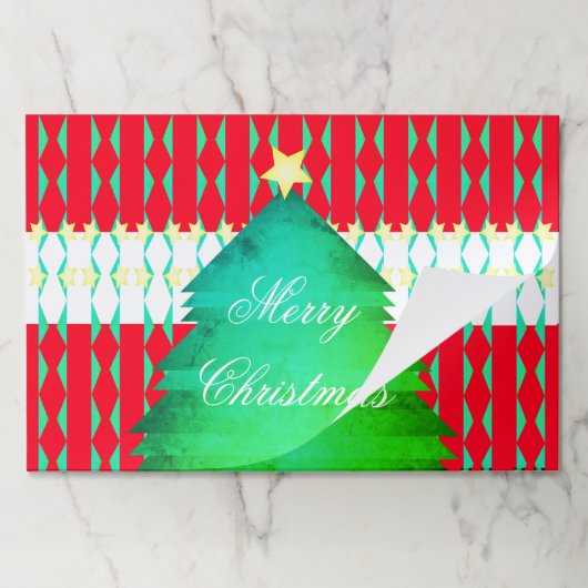 25ピースクリスマステーブルデコール紙ランチョンマット ペーパーパッド (折り畳み)