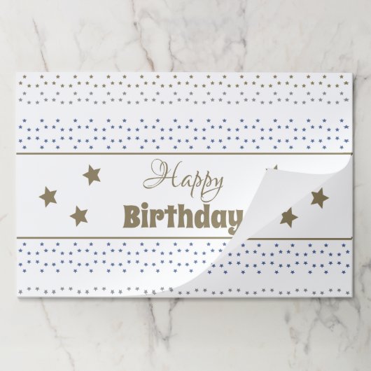25ピースハッピーバースデー紙ランチョンマット星 ペーパーパッド (折り畳み)