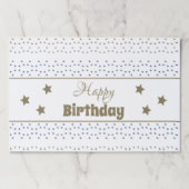 25ピースハッピーバースデー紙ランチョンマット星 ペーパーパッド (正面)