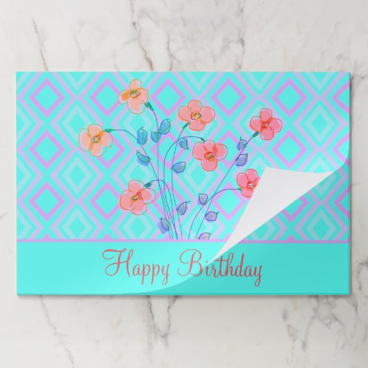 25ピースラージ紙プレイスマットティール(緑がかった色) ペーパーパッド (折り畳み)