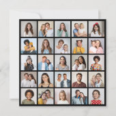 25フォトコラージュ編集可能カラーグリーティングカード (正面)