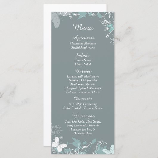 25ブルーバタフライワイルドフラワー春メニューカード メニュー (正面/裏面)