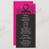 25ホットピンクお洒落キリン披露宴メニューカード メニュー (正面/裏面)